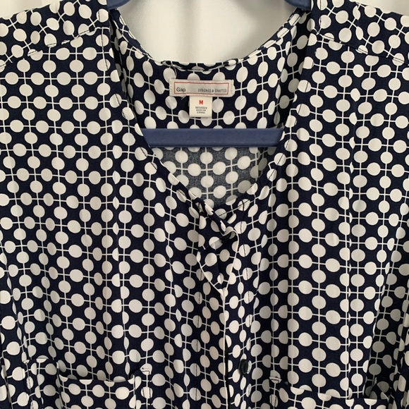 Gap polka dot shirt dress with tie belt and pockets - Picture 2 of 3
